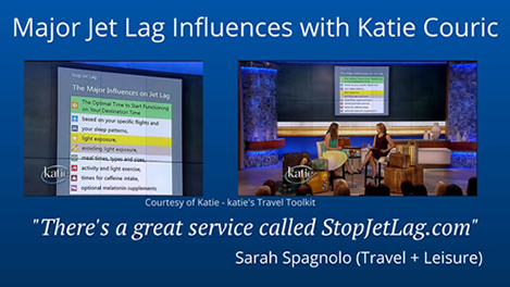 Katie Couric Show / Travel+Leisure: Using the major jet lag influences to beat jet lag